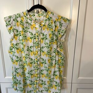 LOFT Lemon Print Blouse